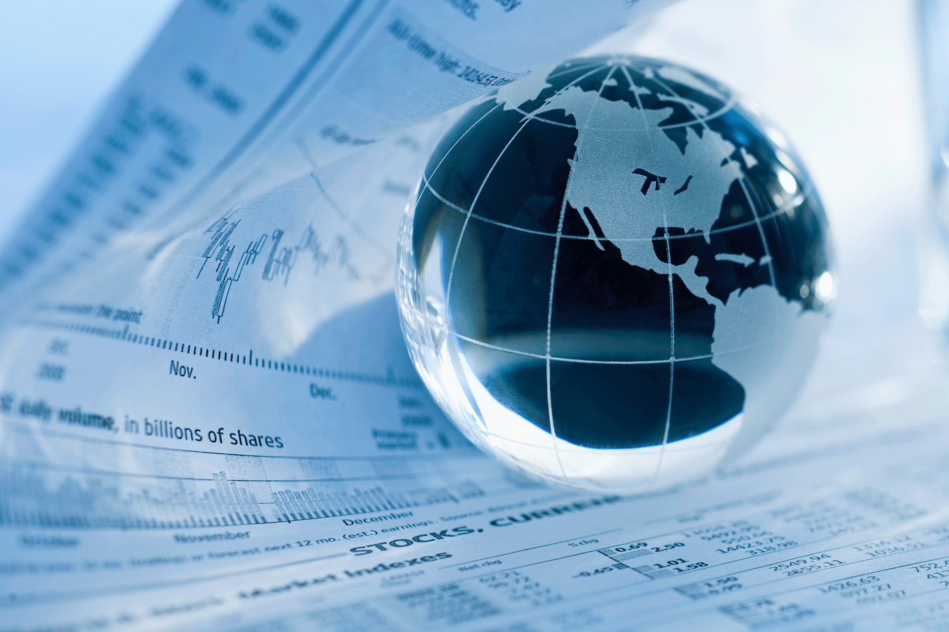 Globe wrapped around paper