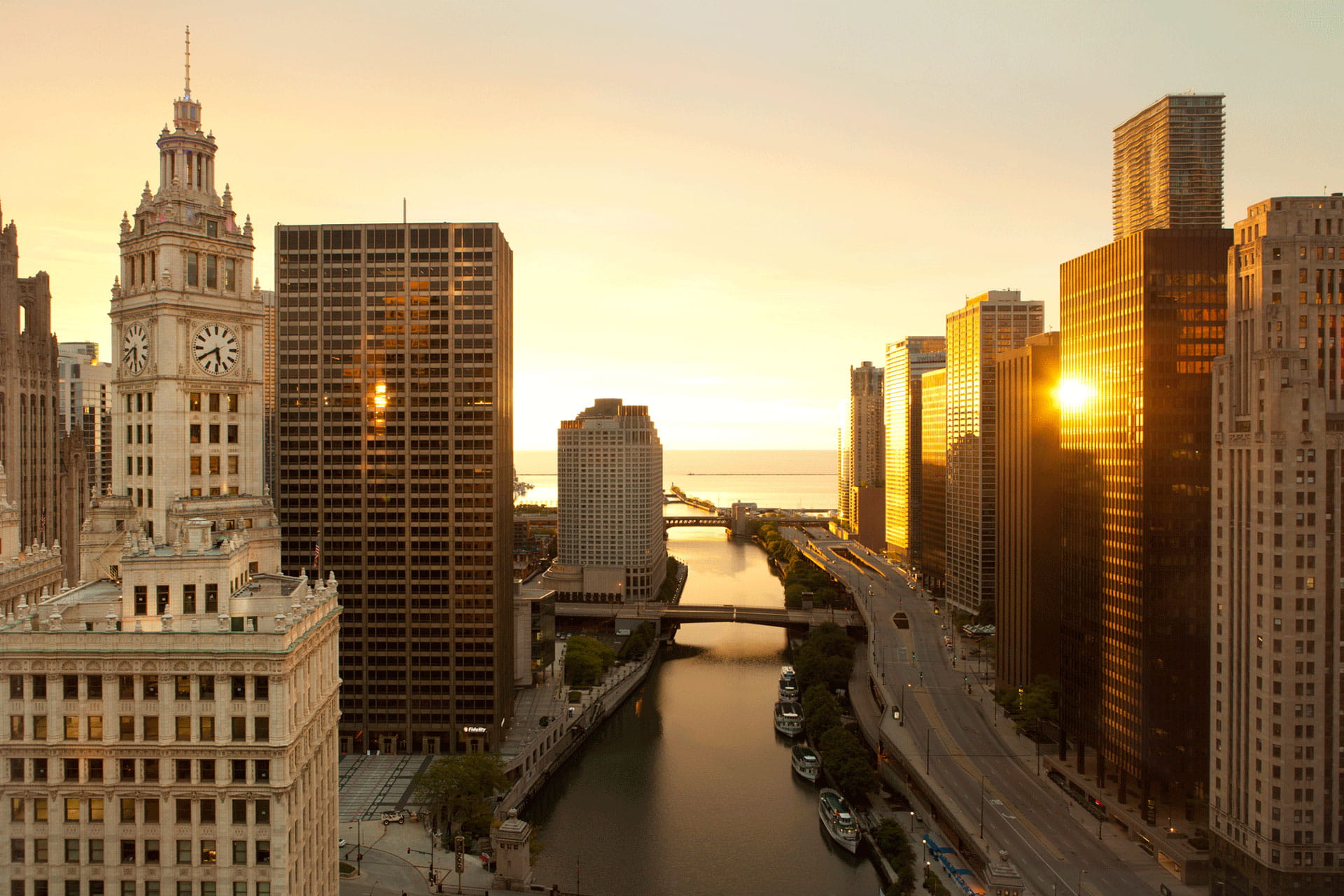 Chicago Skyline Sunrise