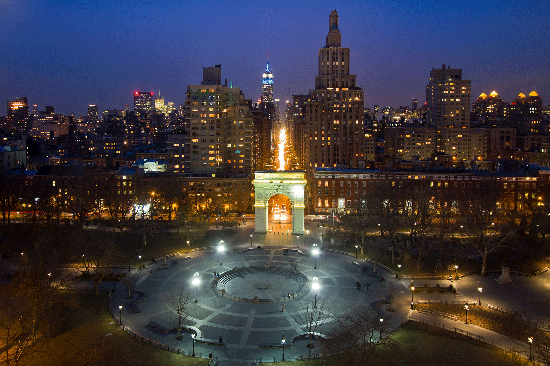 Washington Square Park, New York at Night
