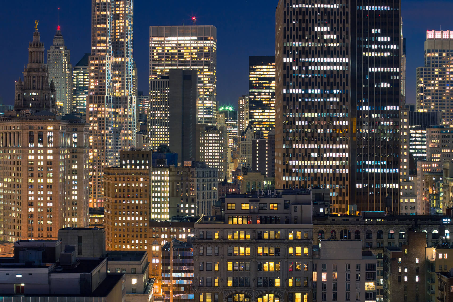 New York Buildings at Night
