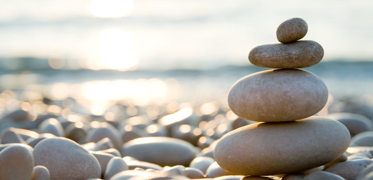 Stack of balanced rocks.